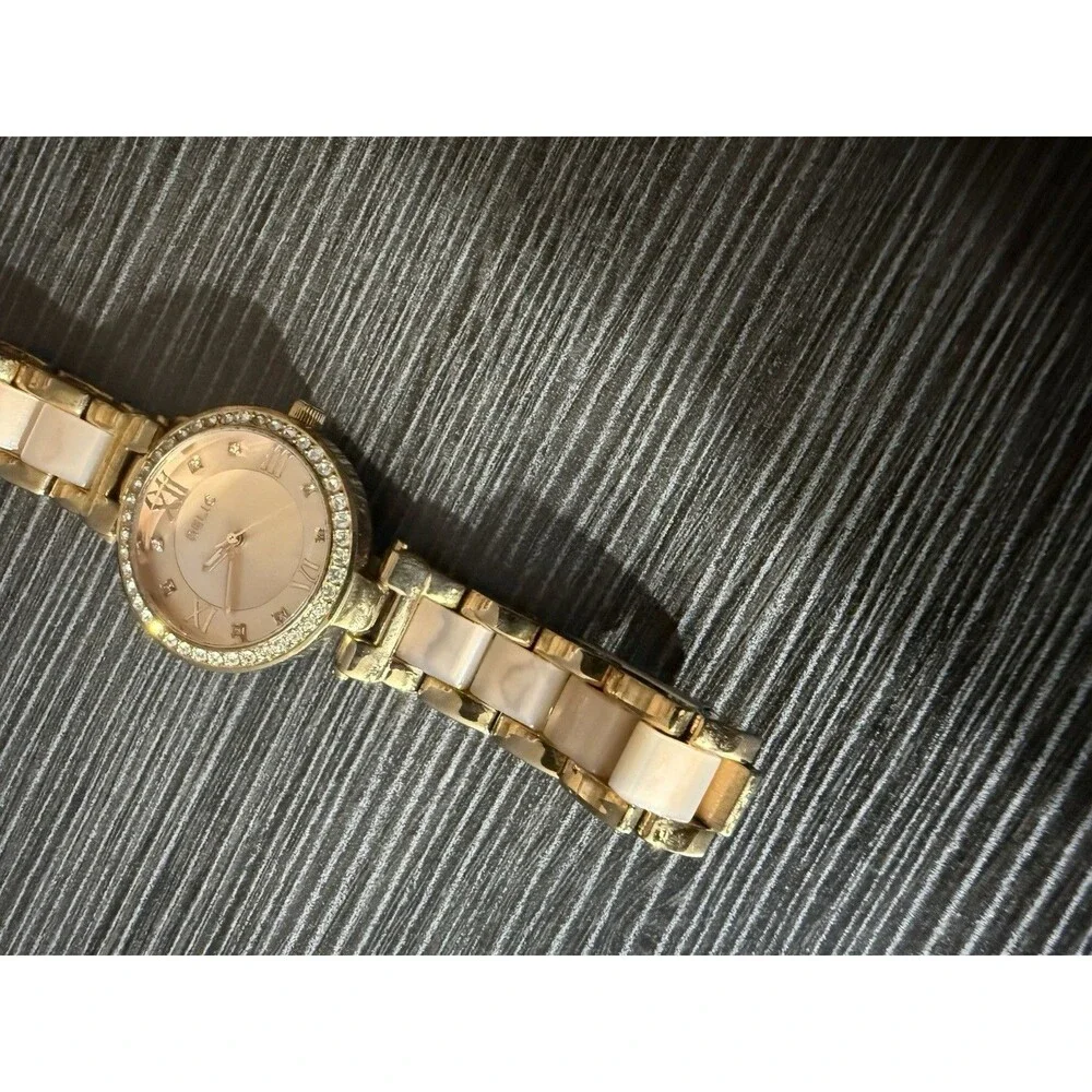 Relic By Fossil Women's Rose Goldtone Bracelet Watch ZR34335 Beautiful Pink